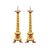Pair of lacquered and painted wooden candlesticks. Venice, 18th/19th century.