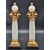 Coppia di eleganti colonne neoclassiche in alabastro e legno dorato, inizi XIX secolo