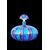 Blown glass bottle, round and flattened shape with vertical multicolored bands. Ve.Art, Murano.