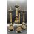 Set of 4 candlesticks, Chiseled brass candle holders – Neoclassical.