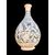 Majolica bottle with turquoise monochrome decoration depicting stylized plant motifs. Montelupo.