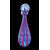 Glass bottle with red and blue vertical stripes. Ve.Art, Murano.