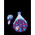 Glass bottle with red and blue vertical stripes. Ve.Art, Murano.