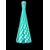 Green glass vase with spiral vertical bands. Signature VeArt (Murano artistic glassworks 1984).