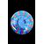 Blown glass bottle, round and flattened shape with vertical multicolored bands. Ve.Art, Murano.