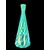 Green glass vase with spiral vertical bands. Signature VeArt (Murano artistic glassworks 1984).