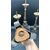 Set of 4 candlesticks, Chiseled brass candle holders – Neoclassical.