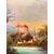 Antique oil painting on canvas, Austrian school, 19th century, 67x78cm, with landscape and castle.