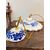 Pair of hand-painted ceramic chandeliers, 20th century, 30x7cm