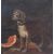 Scena mitologica o allegorica con figura maschile, cane e gatto – Dipinto su tela XVII secolo