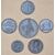 Nucleo di sei medaglie commemorative in pasta vulcanica o materiale simile, XIX secolo
