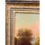 Antique oil painting on canvas, Austrian school, 19th century, 67x78cm, with landscape and castle.