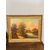 Antique oil painting on canvas, Austrian school, 19th century, 67x78cm, with landscape and castle.