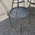 Large handmade wrought iron outdoor table with six chairs. Dimensions: 182 x 112 cm