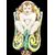 Pair of majolica shelves with cherubs and shell motifs. Rubbiani manufacture of Sassuolo.