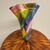 Grande vaso vetro  di Murano Multicolore a fiore . anni 80 . h 48