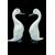 Pair of heavy glass ducks with lattimo filigree inclusions. Murano.