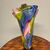 Grande vaso vetro  di Murano Multicolore a fiore . anni 80 . h 48