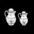 Pair of porcelain coffee pots. Vienna, early 19th century.