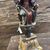 Antique sculpture of the Madonna on the throne. Polychrome painted, 17th century, h 35