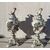 Pair of polychrome porcelain incense burner vases. Capodimonte, 19th century.