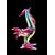 Straw yellow and red submerged glass rooster with green inclusion. A.Ve.M. Murano.