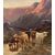 W. Richard (British, fine XIX sec.) - Paesaggio con Mandria di Highlanders al lago.