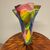 Grande vaso vetro  di Murano Multicolore a fiore . anni 80 . h 48