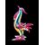 Straw yellow and red submerged glass rooster with green inclusion. A.Ve.M. Murano.