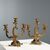 Coppia di Candelabri in Bronzo Dorato a Tre Fiamme Francia Fine XIX Secolo