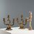 Coppia di Candelabri in Bronzo Dorato a Tre Fiamme Francia Fine XIX Secolo