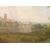 Paesaggio delle campagne romane con architetture e personaggi
