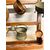 Antique copper pot rack from the early 1900s with antique branches, 93x70cm