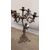 Coppia di candelabri/candelieri bronzo '900 a cinque fiamme con putti, 52x42cm