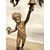 Coppia di candelabri/candelieri bronzo '900 a cinque fiamme con putti, 52x42cm
