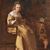 OLD PAINTINGS OF WOMAN SEWING, FEMALE PORTRAITS, OIL ON PANEL, 19TH CENTURY. (QR685)