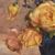 DIPINTI ANTICHI OVALI CON FIORI DI ROSE GIALLE, NATURE MORTE, OLIO SU TELA, PRIMI DEL NOVECENTO. (QF683)