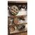 Antique copper pot rack from the early 1900s with antique branches, 93x70cm