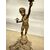 Coppia di candelabri/candelieri bronzo '900 a cinque fiamme con putti, 52x42cm