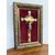 Antico crocefisso in bronzo con cornice antica XIX, 20x29cm