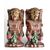 Pair of lacquered wooden pilaster sculptures