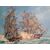 Norberto Martini, Battaglia in alto mare, olio su tela