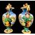 Coppia di vasi in maiolica con manici a decoro istoriato stile Urbino.Marca S.C.A Pesaro
