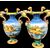 Coppia di vasi in maiolica con manici a decoro istoriato stile Urbino.Marca S.C.A Pesaro