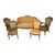 Salotto Luigi XV con bronzi in legno di Bois de Rose Divano 2 Poltrone e 2 Sedie