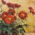 QUADRI ANTICHI, ART DECO, NATURA MORTA, FIORI DI MARGHERITE ROSSE, OLIO SU TELA, XX SECOLO. (QF690)