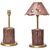 Fossil wood table lamps for mountain homes. O/7566-7567-7568