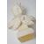 Statua bambina sorridente con fiori nei capelli, marmo bianco - O/7552