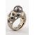 Ring with black pearl, sapphires and pearls - SN/E