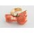 Coral and gold ring-sculpture - G/244